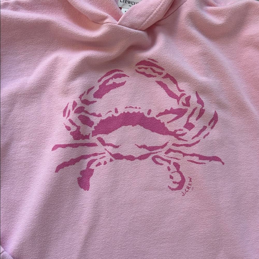 Crewcuts Pink Hooded Sweater with Crab Design - Picture 2 of 4